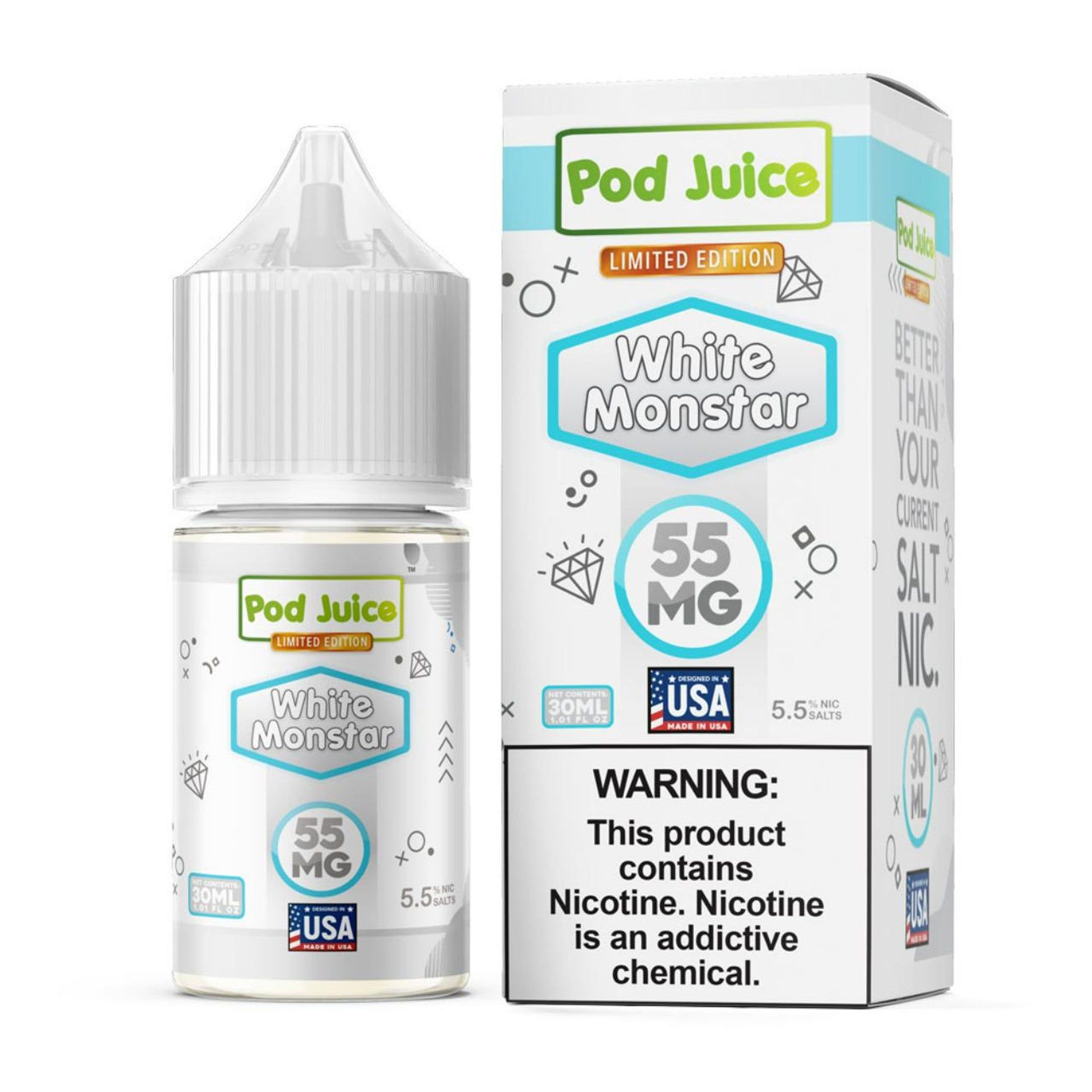 White Monstar Pod Juice Salts 30mL thumbnail